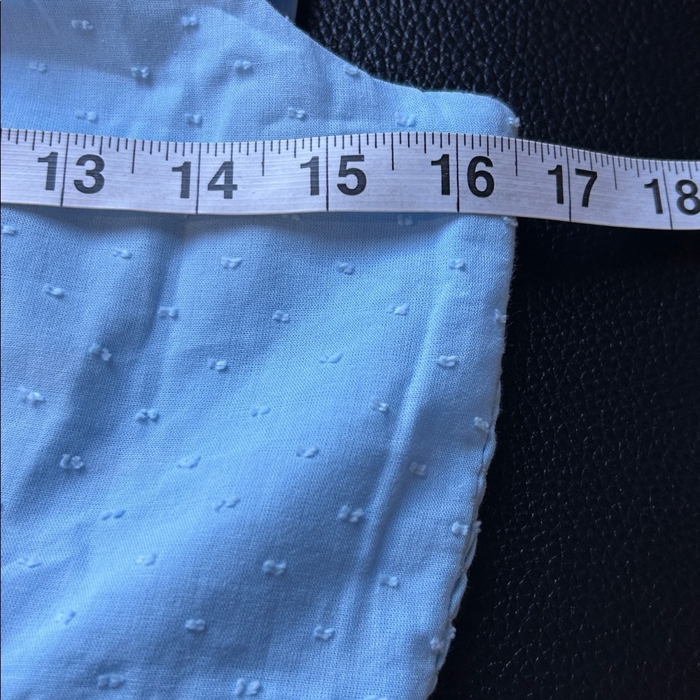 Lake Pajamas Lolly Dress in Morning Blue Swiss Dot Midi Pockets Sz S NEW - Picture 14 of 15